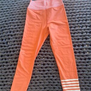 Addison Bay Orange Leggings with White Stripes